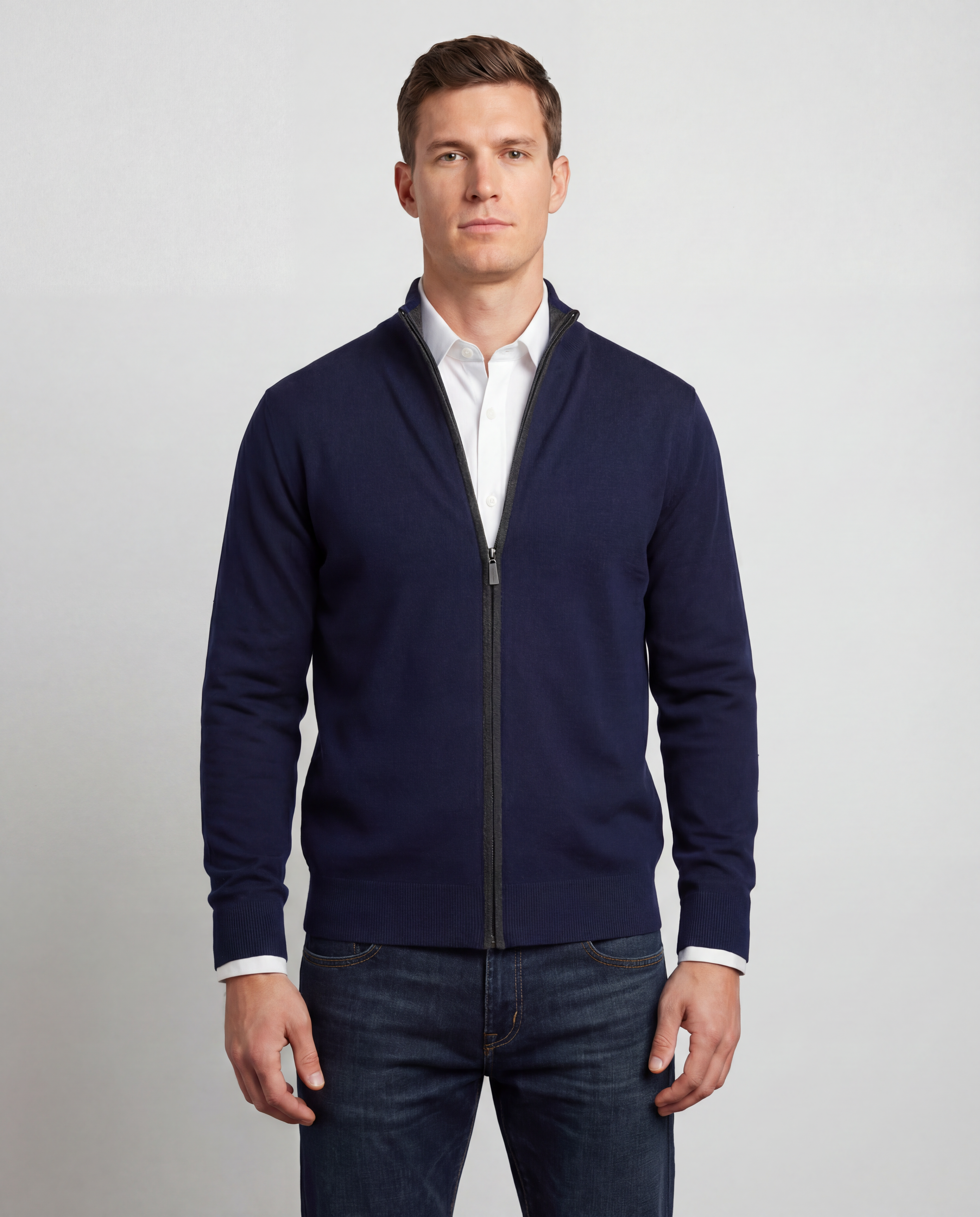 Navy Merino Full Zip – Jeremy Argyle