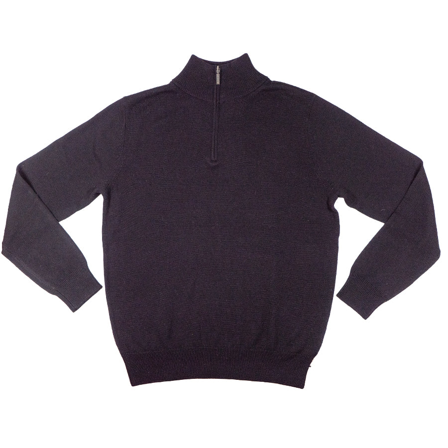 Men's Dark Gray Merino Wool Half Zip Sweater Jeremy Argyle