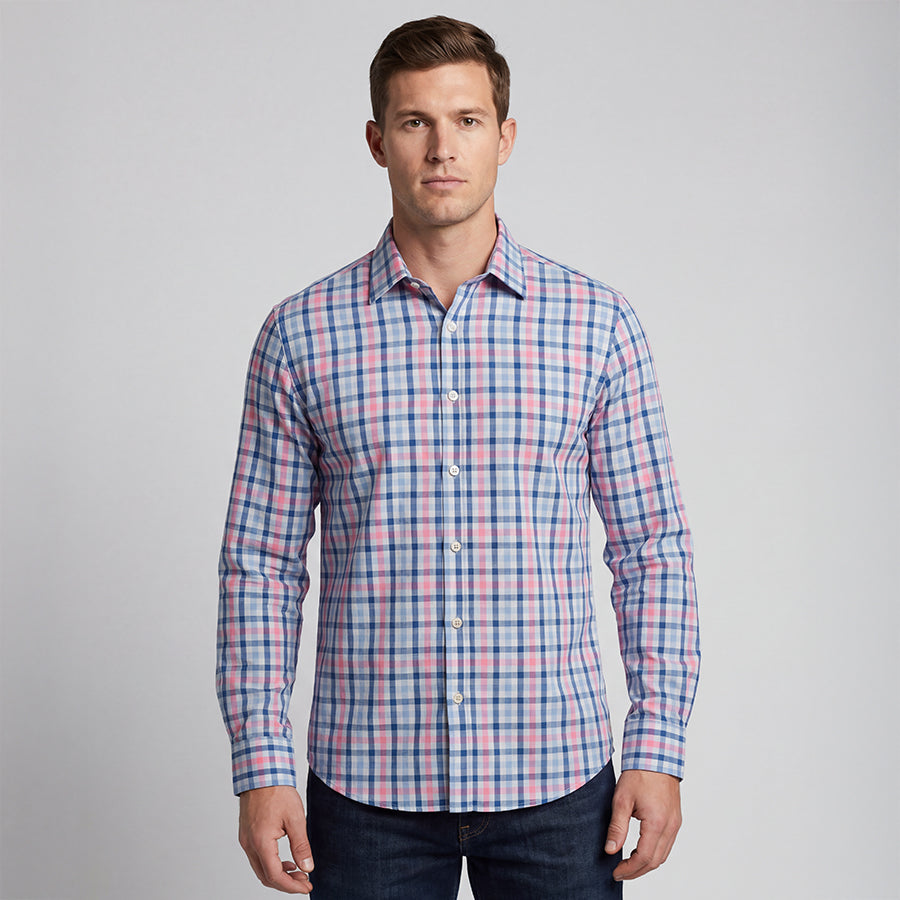 Harbor Blue and Pink Plaid