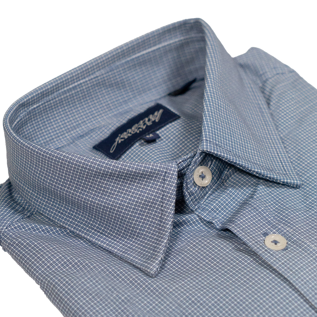 Micro Check 2-Way Stretch Shirt - Fitted Cut