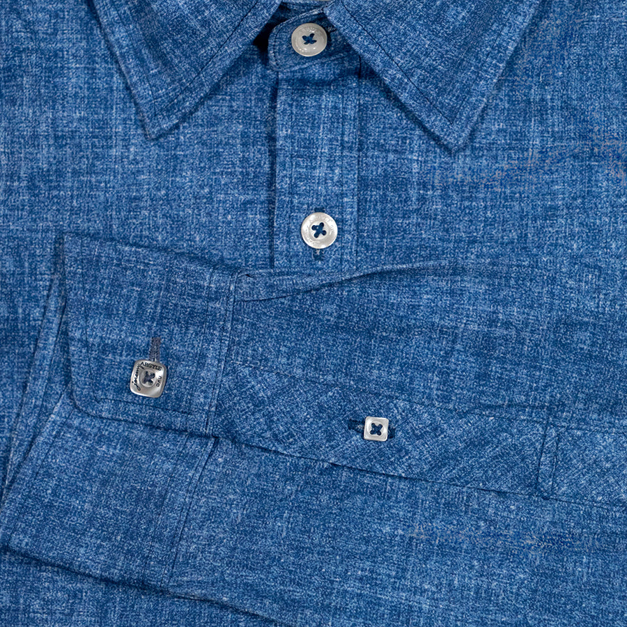 Chambray Effect 2-Way Stretch Shirt - Comfort Cut