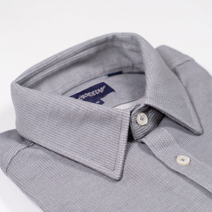 Gray Subtle Cord Shirt - Fitted Cut