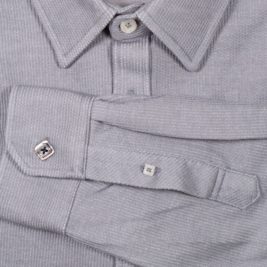 Gray Subtle Cord Shirt - Fitted Cut
