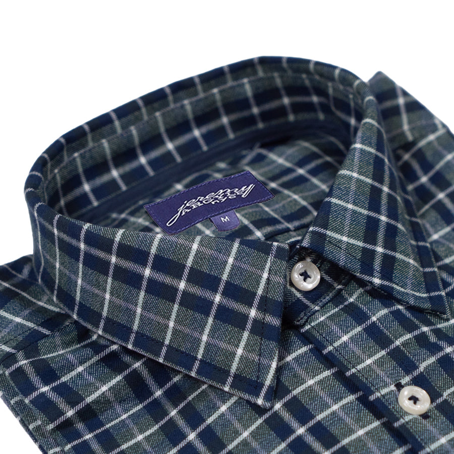 Green and Navy Plaid Shirt