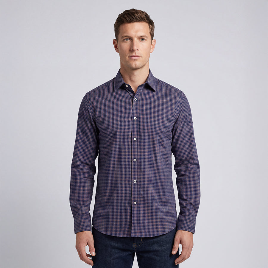 Navy Graph Check Shirt