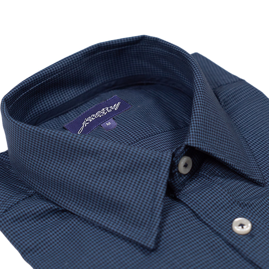 Blue Micro Houndstooth Shirt