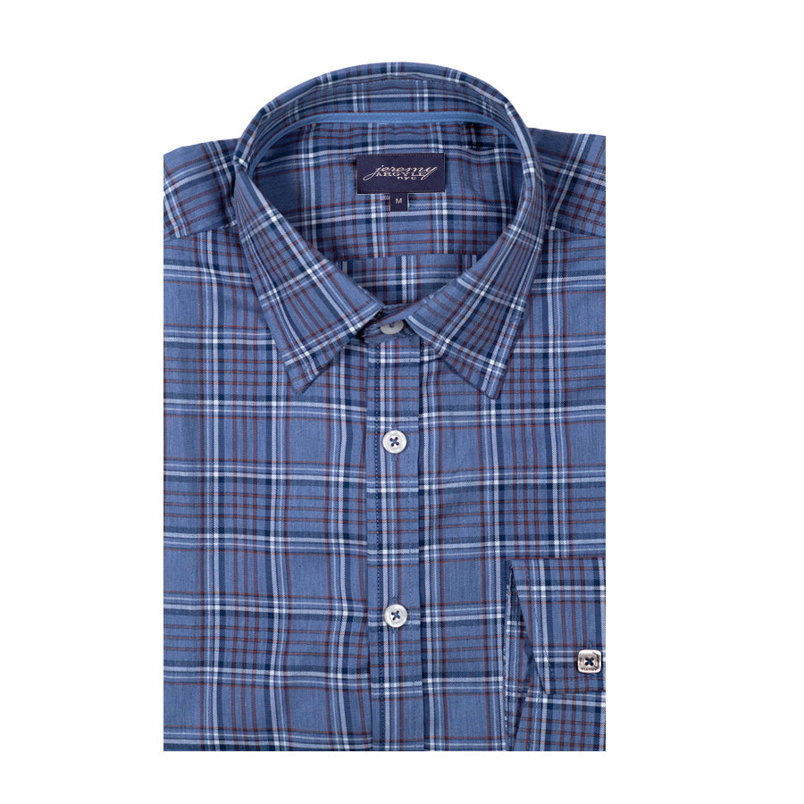 Heather Blue Plaid Shirt