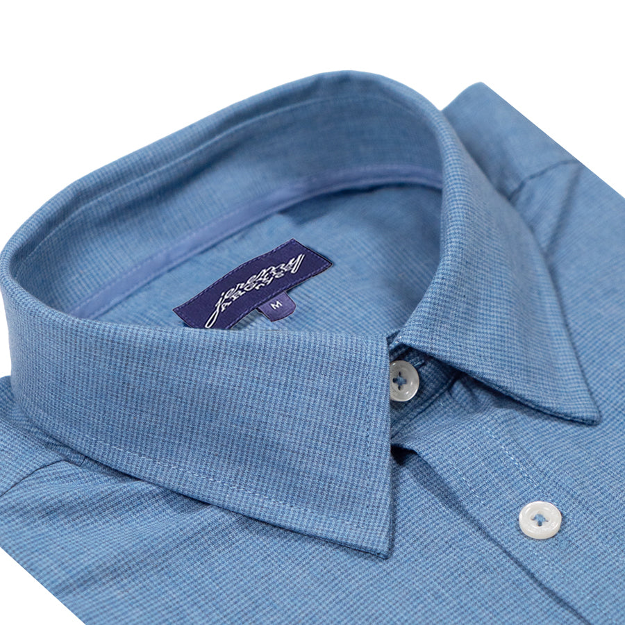 Blue Micro Check Shirt