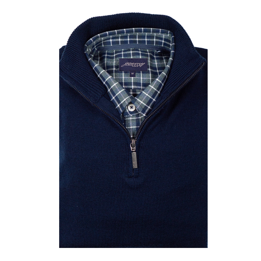 Navy Merino Half Zip