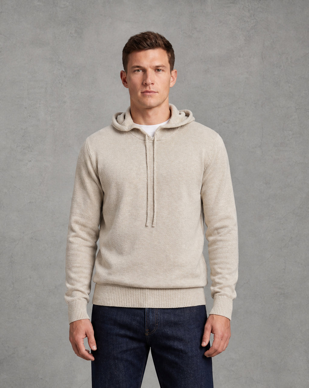 Light Gray Cotton Linen Hoodie