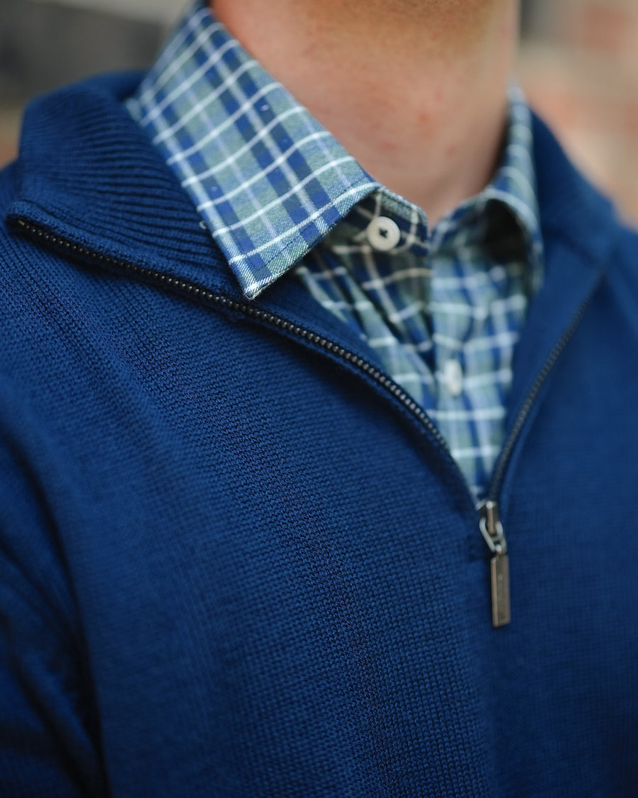 Navy Merino Half Zip