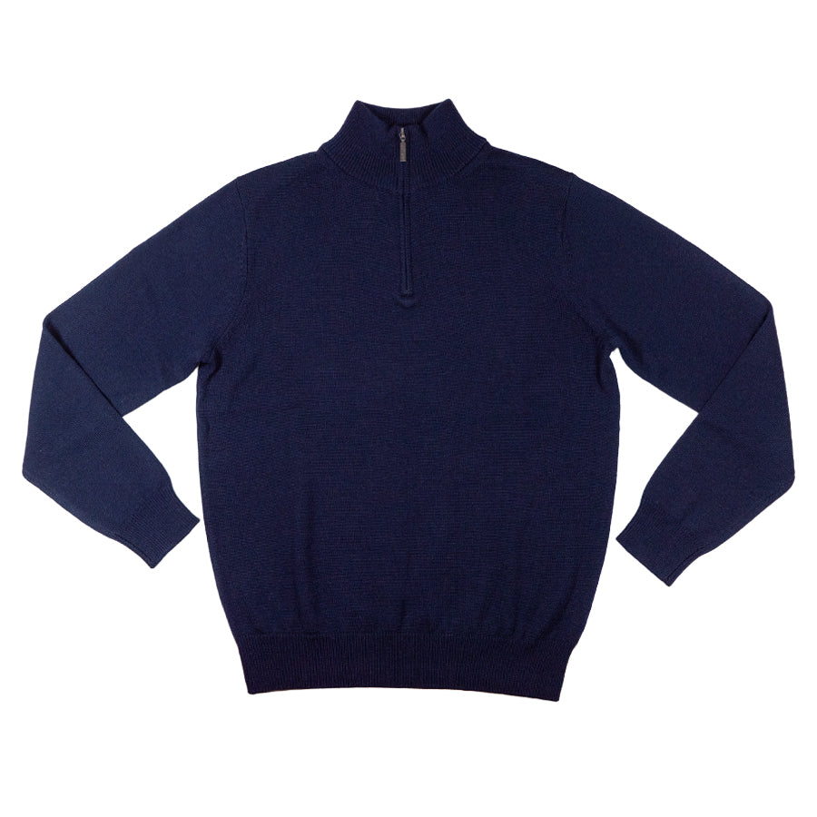Navy Merino Half Zip