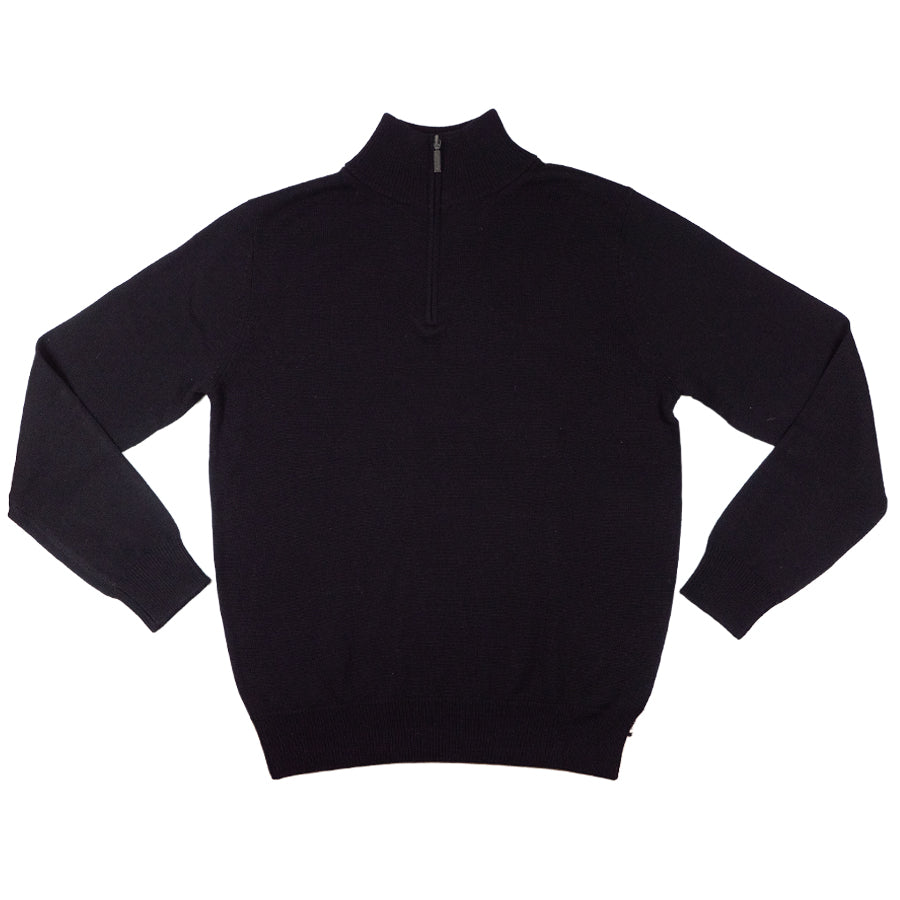 Black Merino Half Zip