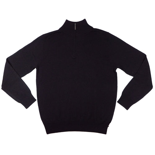 Black Merino Half Zip