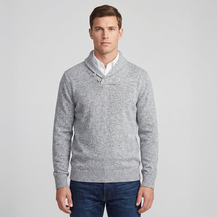 Heather Gray Waffle Stitch Mock Neck