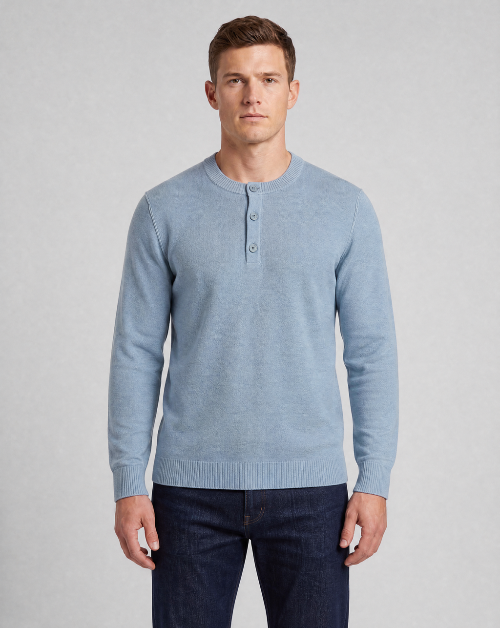 Sky Blue Lightweight Henley