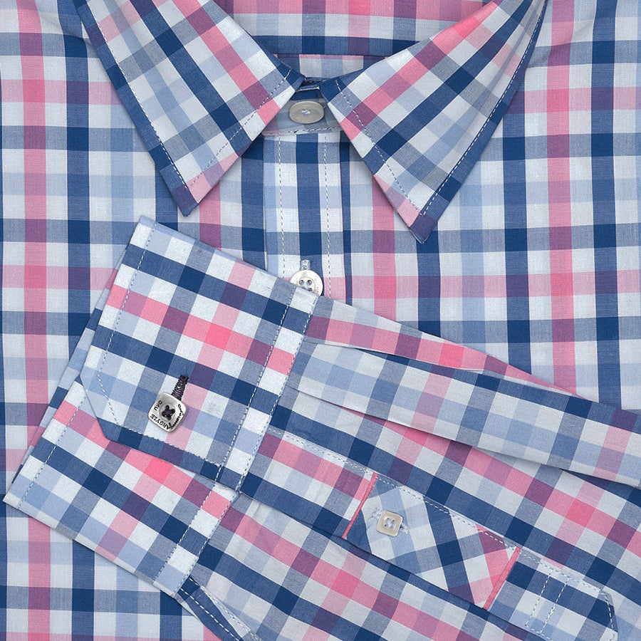 Harbor Blue and Pink Plaid