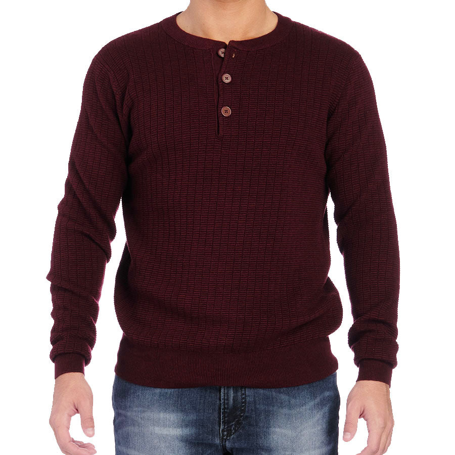 Burgundy Cotton Blend Henley