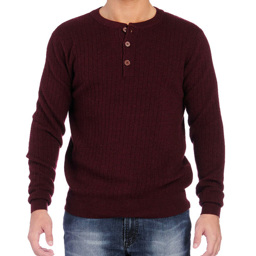 Burgundy Cotton Blend Henley