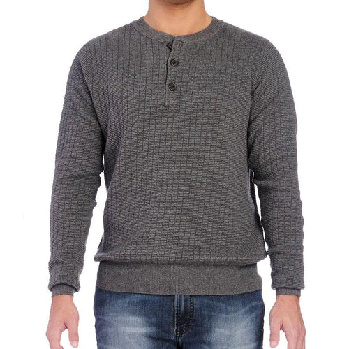 Charcoal Cotton Blend Henley