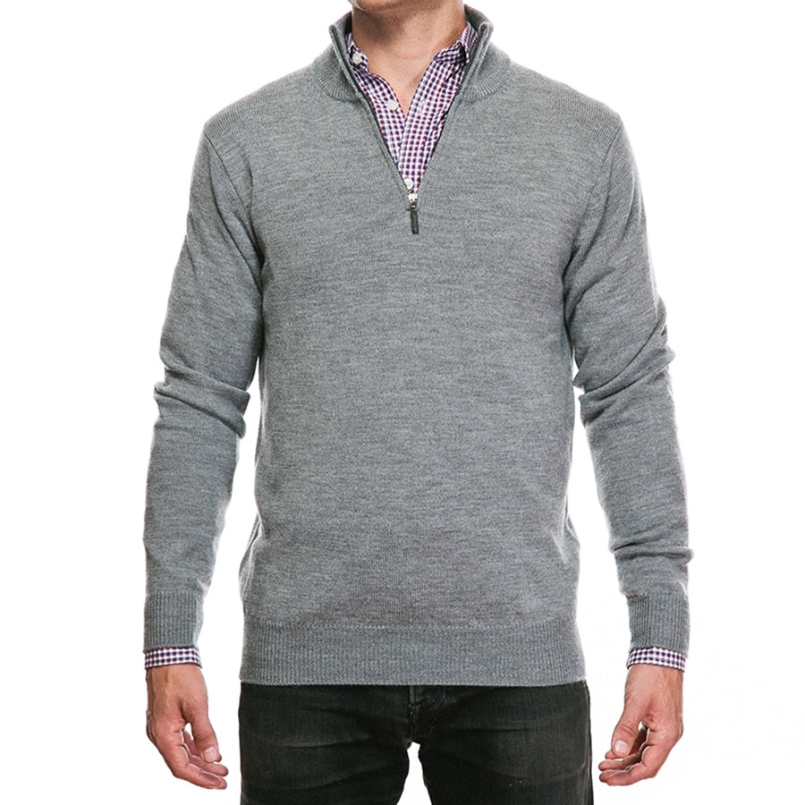 Light Gray Cashmere Half Zip