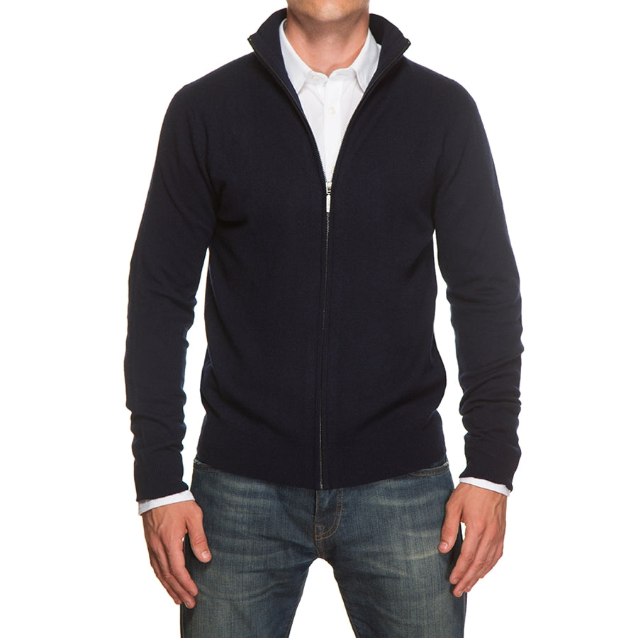 Navy Cashmere Full Zip