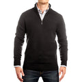 Charcoal Merino Half Zip with Textured Stripe