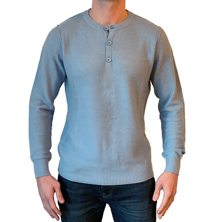 Sky Blue Lightweight Henley