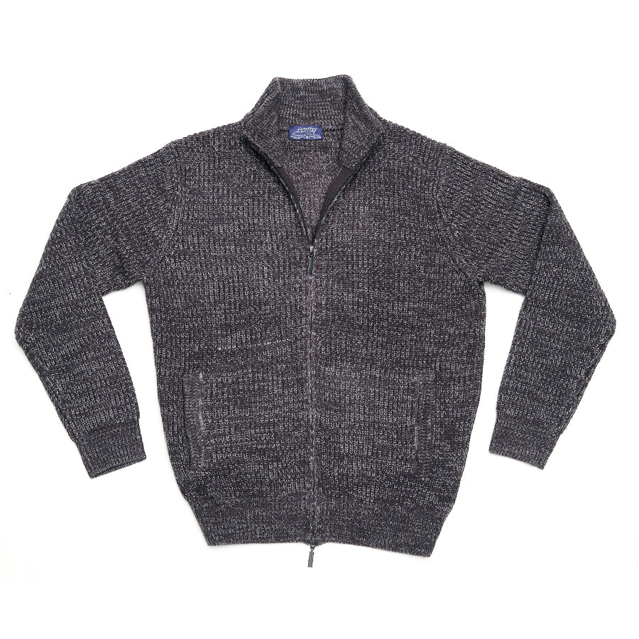 Charcoal Full Zip Stitch Cardigan
