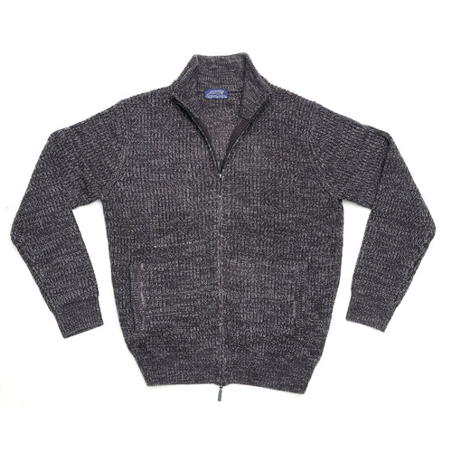 Charcoal Full Zip Stitch Cardigan