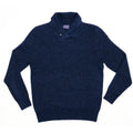 Navy Heather Waffle Stitch Mock Neck