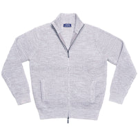 Men's Light Gray Full Zip Stitch Cardigan Sweater | Jeremy Argyle