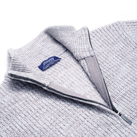 Men's Light Gray Full Zip Stitch Cardigan Sweater | Jeremy Argyle