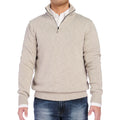 Light Gray Cotton Linen Half Zip