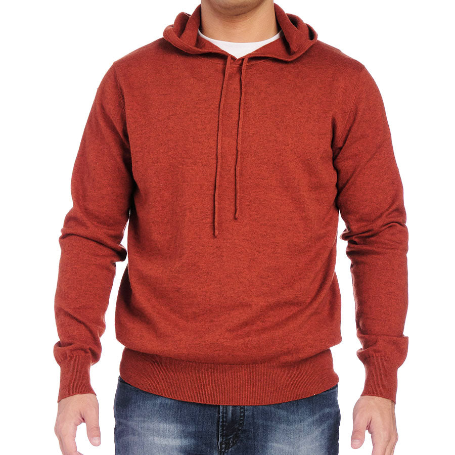 Rust Cotton Blend Hoodie